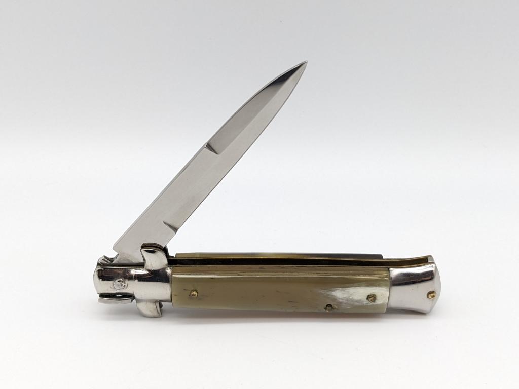 Inox Italian Horn Handle Stiletto Switchblade