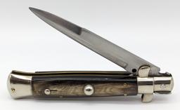 Italian Horn Handle Stiletto Switchblade