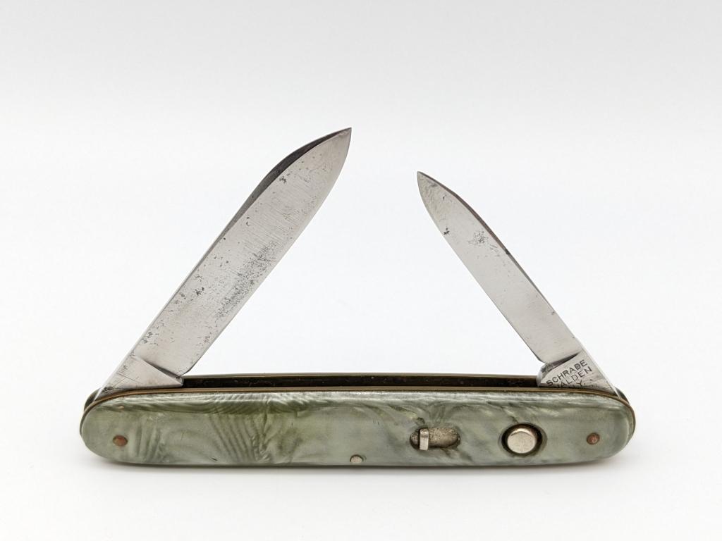 Schrade Walden Marbled Double Switchblade