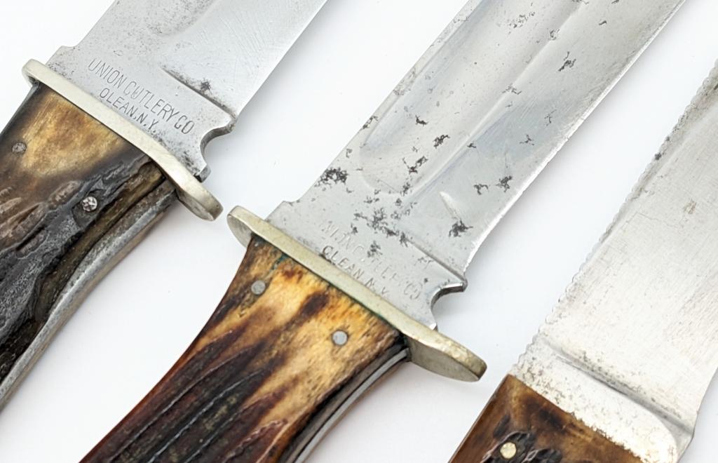 Antique Ka-Bar Union Cutlery Stag Hunting Knives