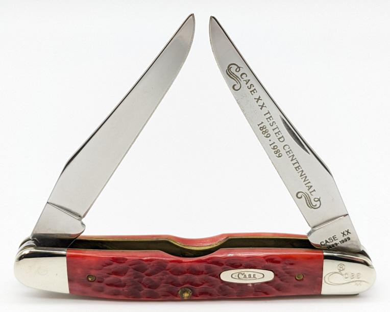 Ltd 1989 Case XX 100th Anni Red Bone Muskrat Knife