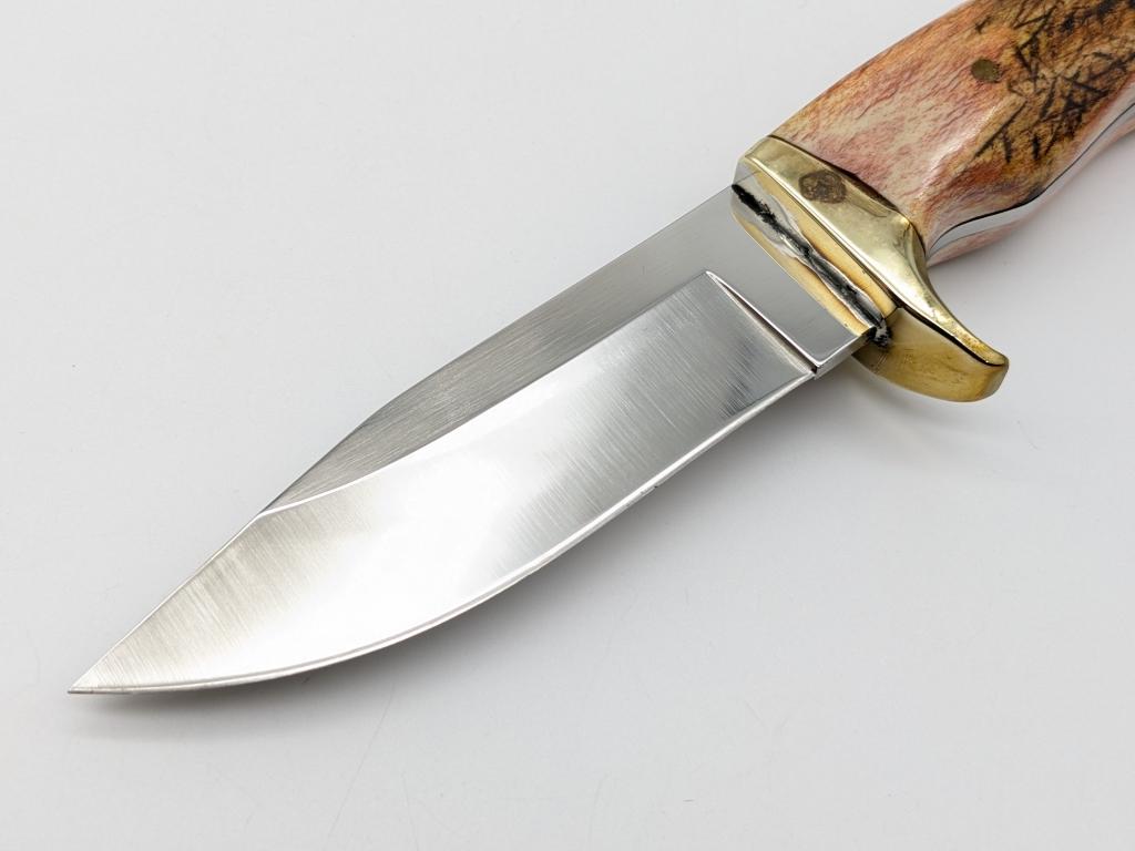 Custom Made Stag Handle Hunting Knife w/ Sheath