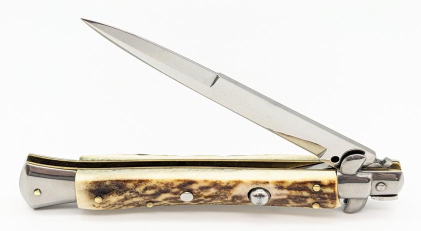 Frank B Italian Stag Stiletto Switchblade