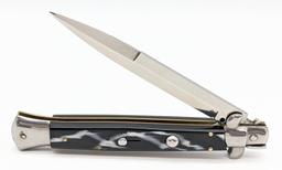 Frank B Italian Marbled Black Stiletto Switchblade