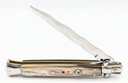 Italian Horn Handle Kriss Stiletto Switchblade