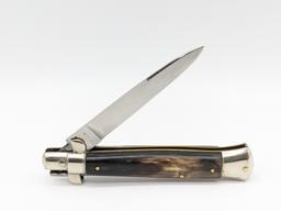 Rostfrei Horn Handle Stiletto Switchblade Knife