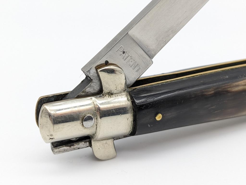 Rostfrei Horn Handle Stiletto Switchblade Knife