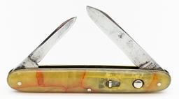 Vtg Schrade Cut Co 2 Blade Switchblade Knife