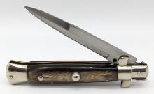 Italian Horn Handle Stiletto Switchblade