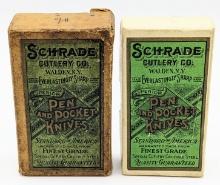 (2) Schrade Cutlery Co Pocket Knife Boxes