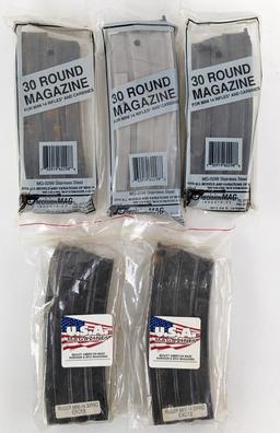 (5) NOS 30 Round Mini 14 Magazines