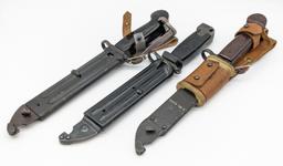 (3) Romanian, East German, & Yugo AK-47 Bayonets