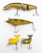 (4) Antique Heddon Fishing Lures