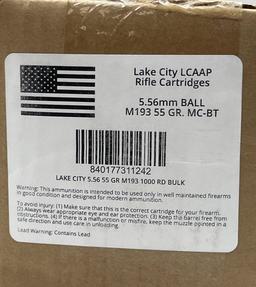 USA Lake City M193 Rifle Ammo 5.56 mm 1000 Count