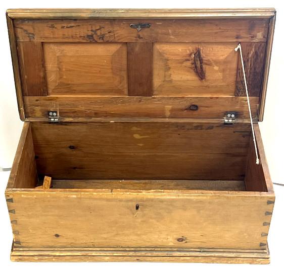 Antique Pine Tool / Shipping Trunk Chest