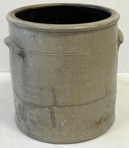 Antique Salt Glaze 4-Gallon Flower Stoneware Crock