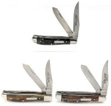 (3) Schrade Imperial Kirinite Trapper Knives