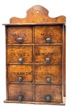 Antique Spice Wood Cabinet Eight-Drawer