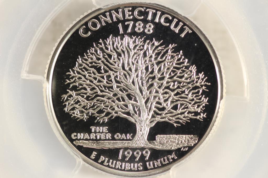 1999-S SILVER CONNECTICUT QUARTER PCGS PR69 DCAM