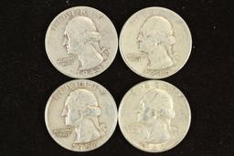 1943-S,45,57-D & 64-D WASHINGTON SILVER QUARTERS