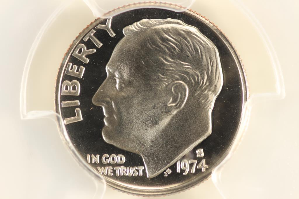 1974-S ROOSEVELT DIME PCGS PR69 DCAM