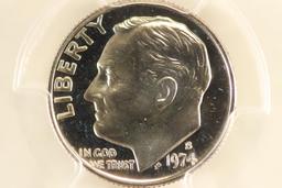 1974-S ROOSEVELT DIME PCGS PR69 DCAM