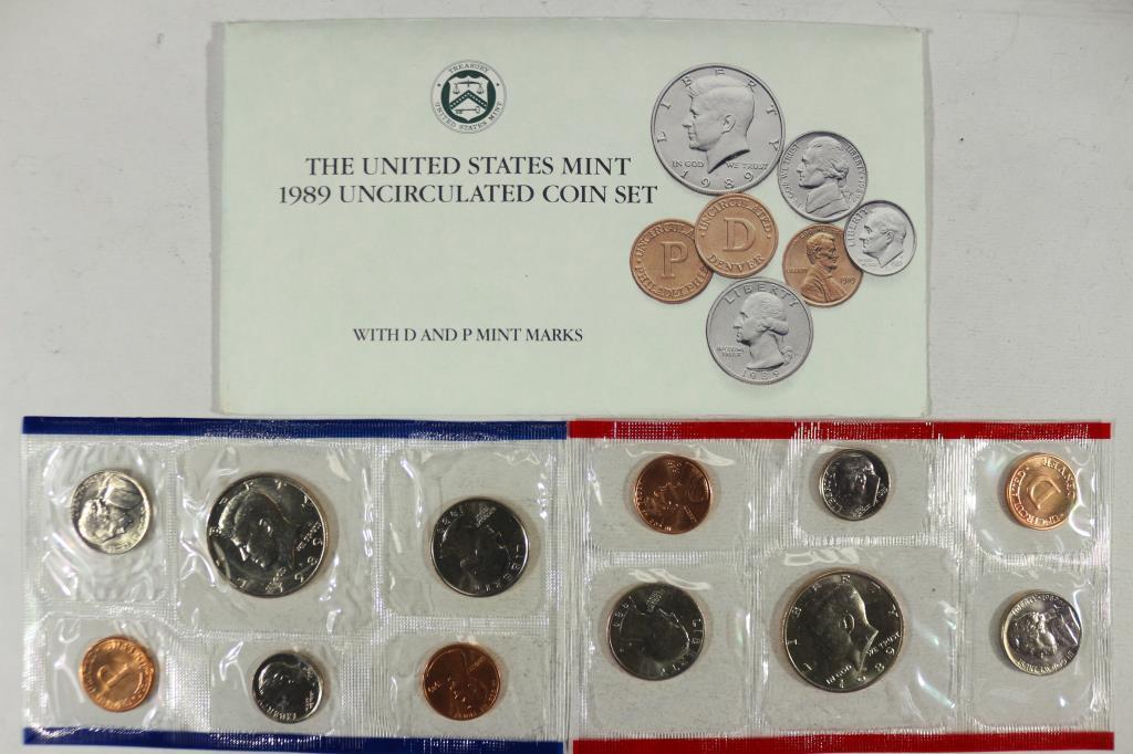 1989 US MINT SET (UNC) P/D (WITH ENVELOPE)