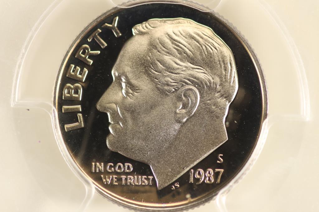 1987-S ROOSEVELT DIME PCGS PR69 DCAM