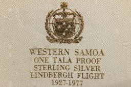1977 WESTERN SAMOA 1 TALA SILVER PROOF LINDBERGH