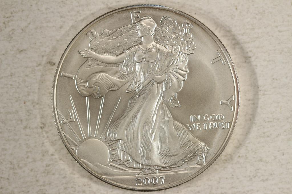 2007-W BURNISHED AMERICAN SILVER EAGLE