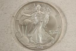 2007-W BURNISHED AMERICAN SILVER EAGLE