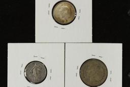 3 FOREIGN SILVER COINS 1943-D AUSTRALIA 6 PENCE