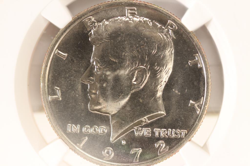 1972-D KENNEDY HALF DOLLAR NGC MS66