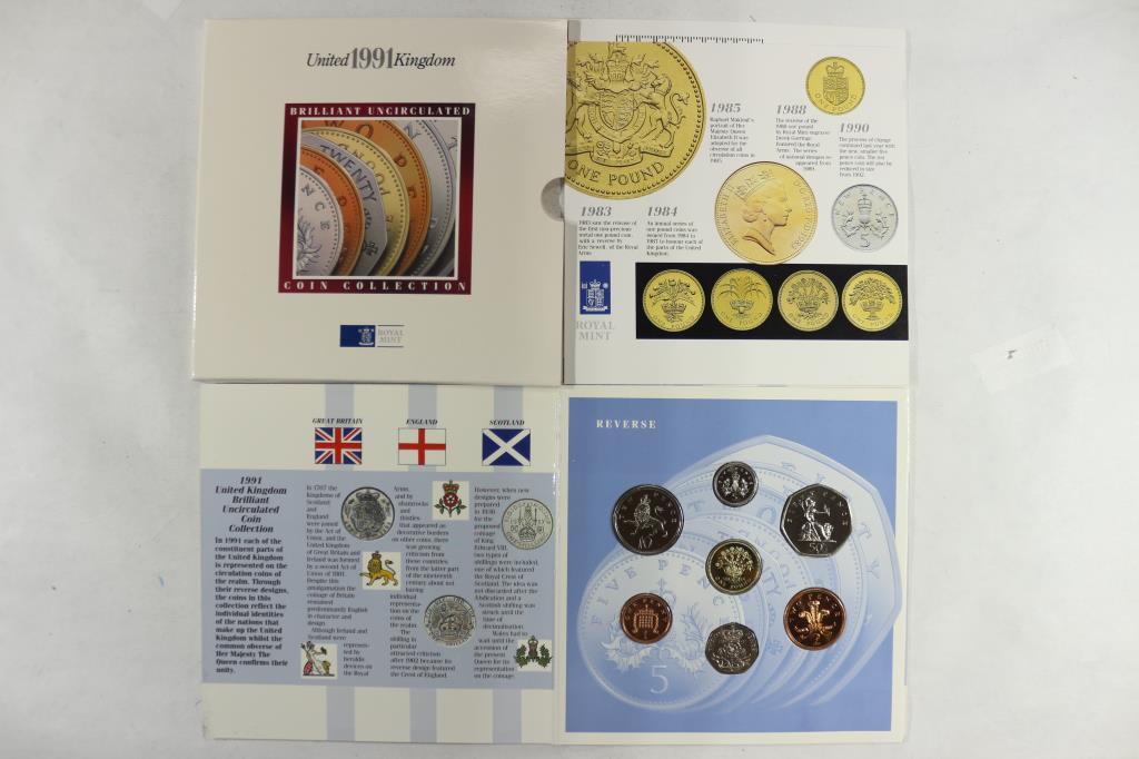 1991 UNITED KINGDOM BRILLIANT UNC COIN COLLECTION