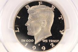 1992-S KENNEDY HALF DOLLAR PCGS PR70 DCAM