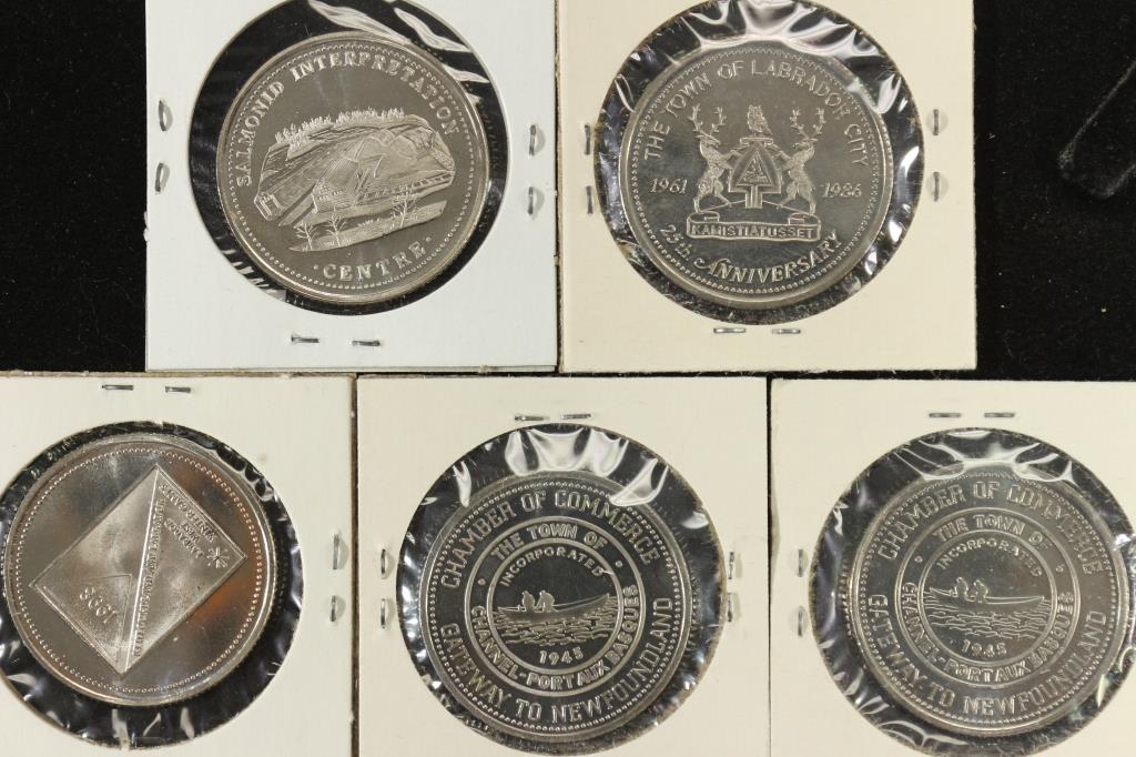 5 ASSORTED CANADA TRADE DOLLARS UNC 1946