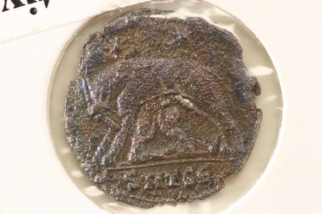 CIRCA 337 A.D. HELMETED ROMA COMMEMORATIVE ANCIENT