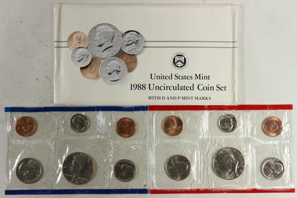 1988 US MINT SET (UNC) P/D (WITH ENVELOPE)