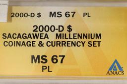 2000-D SACAGAWEA DOLLAR ANACS MS67  PL FROM THE