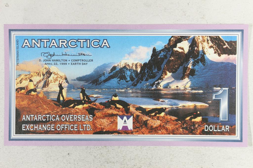 1999 ANTARCTICA $1 PENGUINS CRISP UNC BILL