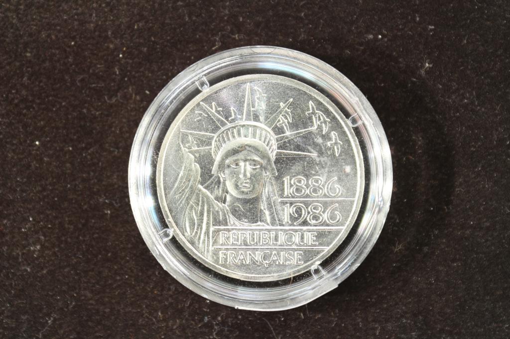 1986 FRANCE SILVER PIEDFORT 100 FRANC LIBERTY