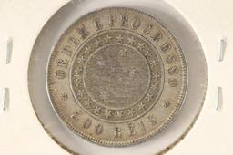 1889 BRAZIL SILVER 500 REIS