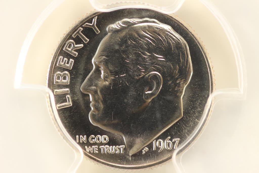 1967 SMS ROOSEVELT DIME PCGS SP67