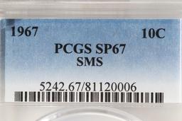 1967 SMS ROOSEVELT DIME PCGS SP67