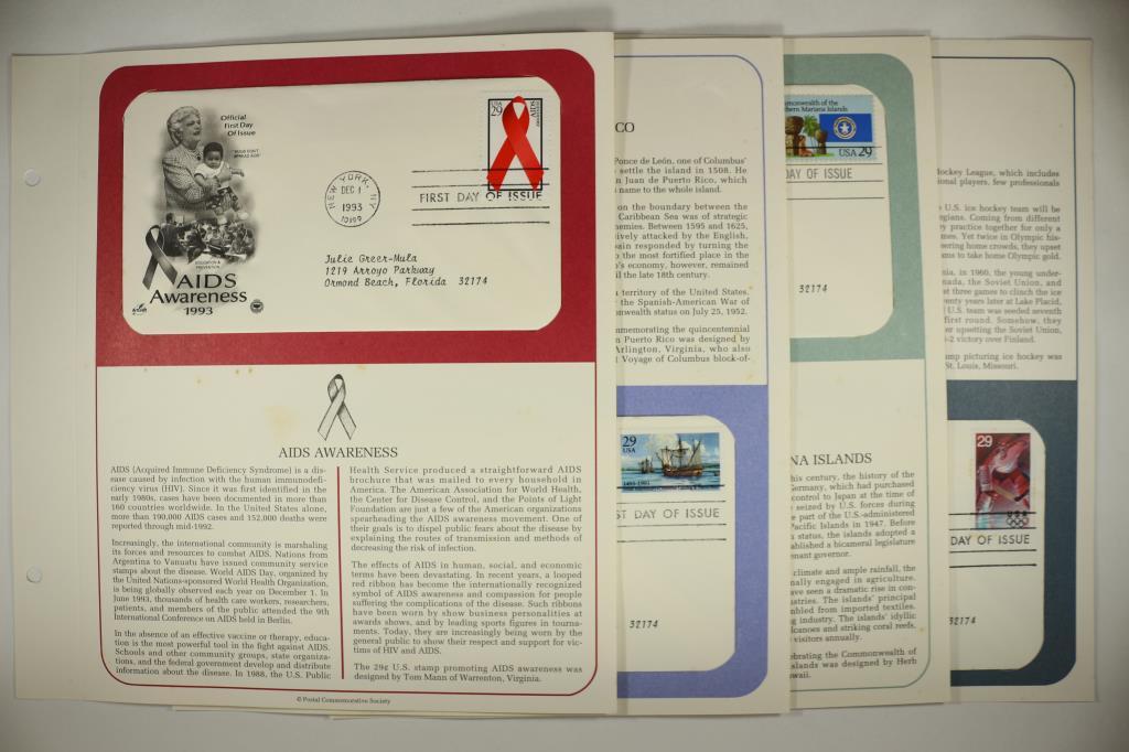 4 ASSORTED 1993 & 1994 1ST DAY ISSUE ENVELOPES