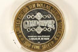 CASINO $10 SILVER TOKEN (UNC) GOLD RIVER LAUGHLIN