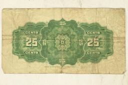 1900 DOMINION OF CANADA 25 CENT FRACTIONAL BILL