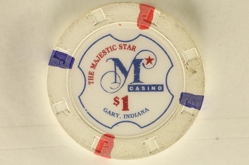 $1 THE MAJESTIC STAR CASINO CHIP. GARY, INDIANA