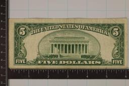 1928-F US $5 RED SEAL NOTE