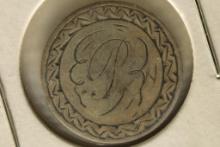 LOVE TOKEN ON 1853 SILVER SEATED LIBERTY DIME "P"